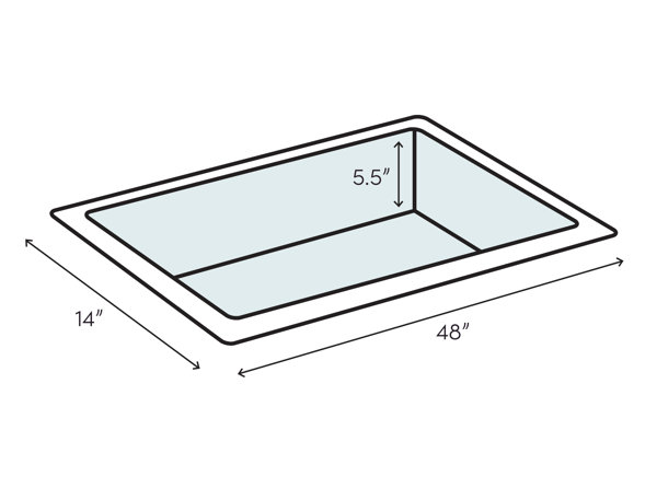 Trough Rectangular Bathroom Sink